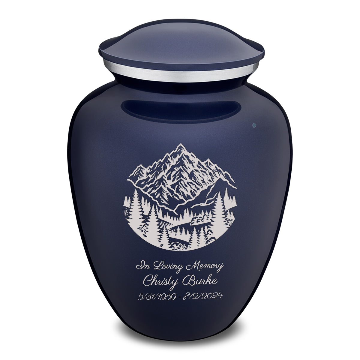 Adult Embrace Cobalt Blue Rocky Mountains Cremation Urn