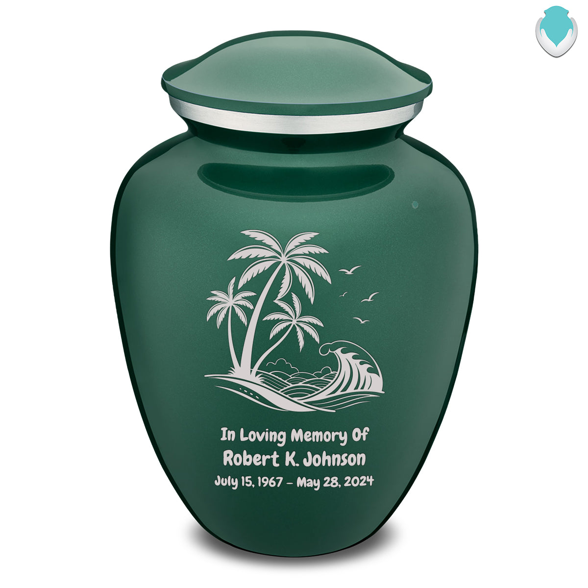Adult Embrace Green Palm Beach Cremation Urn