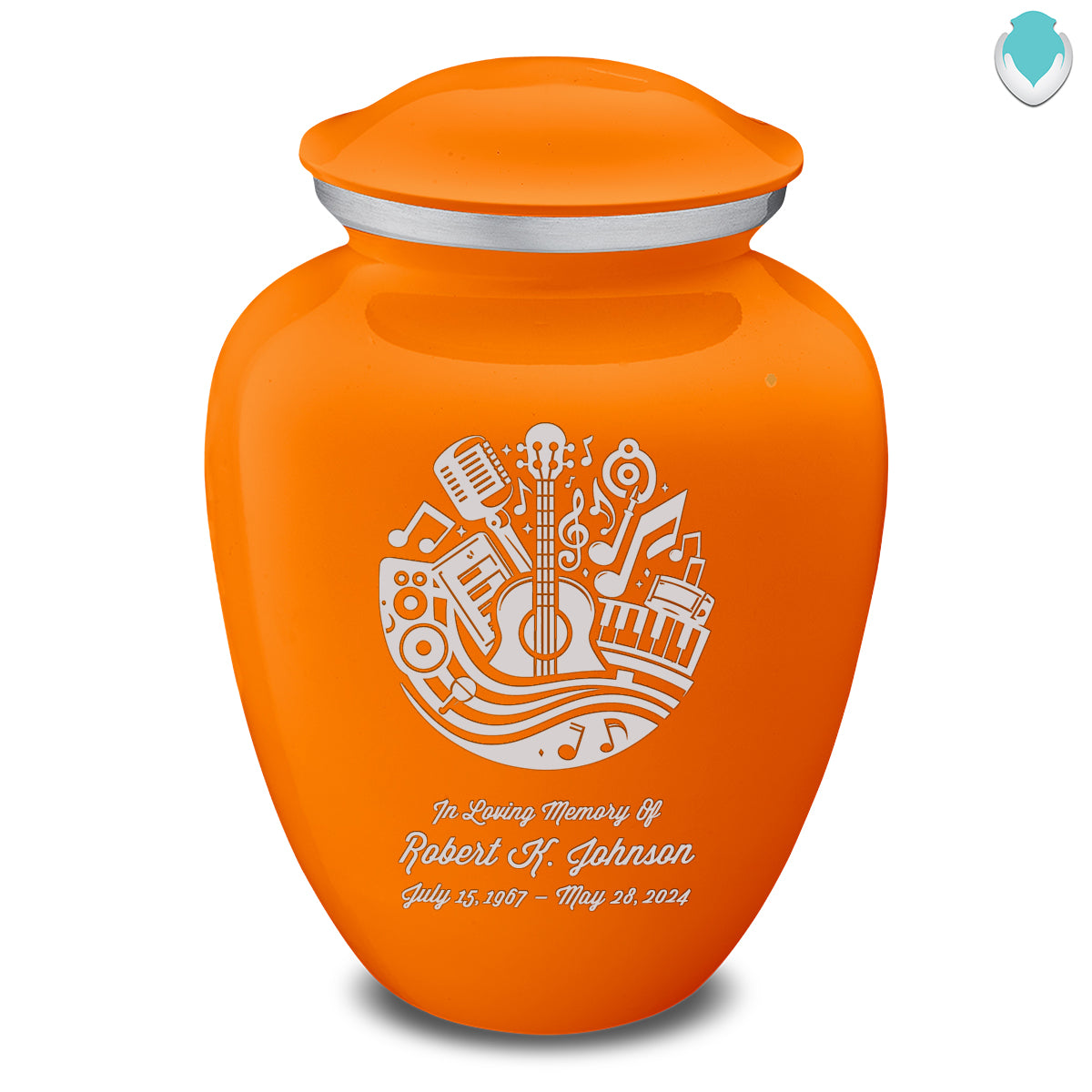 Adult Embrace Burnt Orange Music Cremation Urn