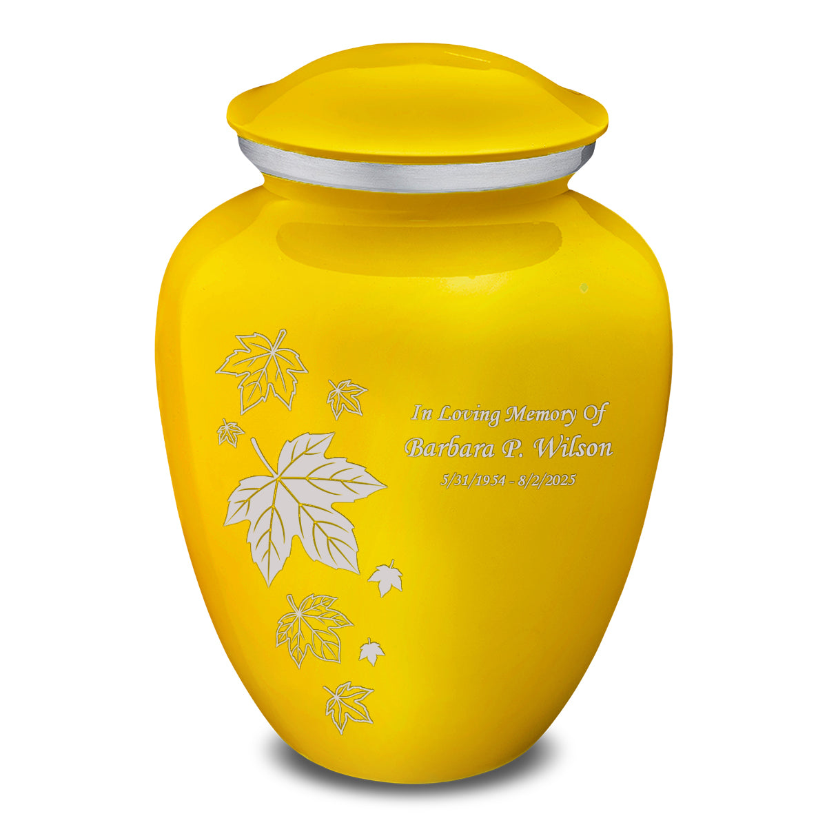 Adult Embrace Yellow Falling leaves Cremation Urn