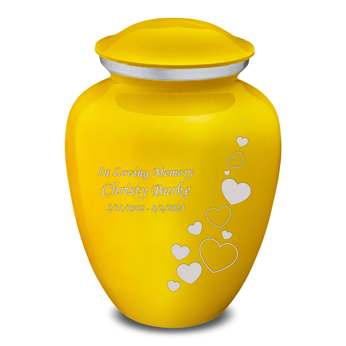 Adult Embrace Yellow Floating Heart Cremation Urn