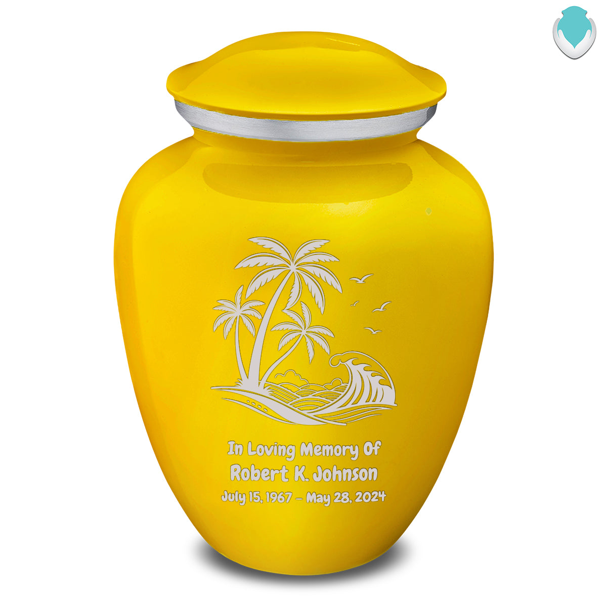 Adult Embrace Yellow Palm Beach Cremation Urn