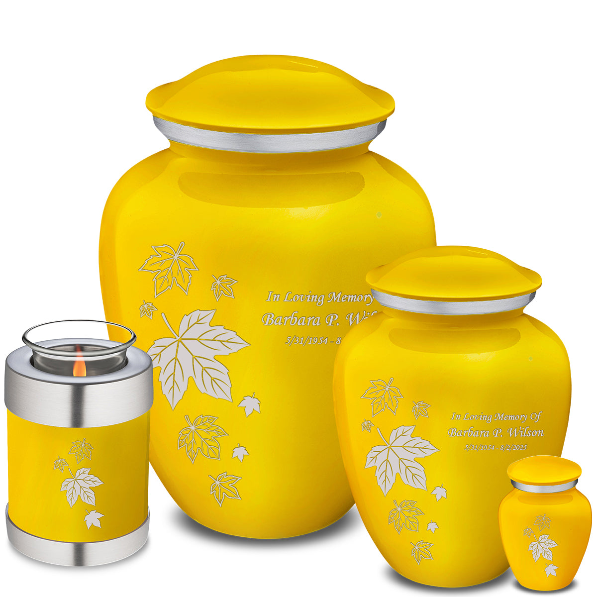 Keepsake Embrace Yellow Falling Leaves Cremation Urn