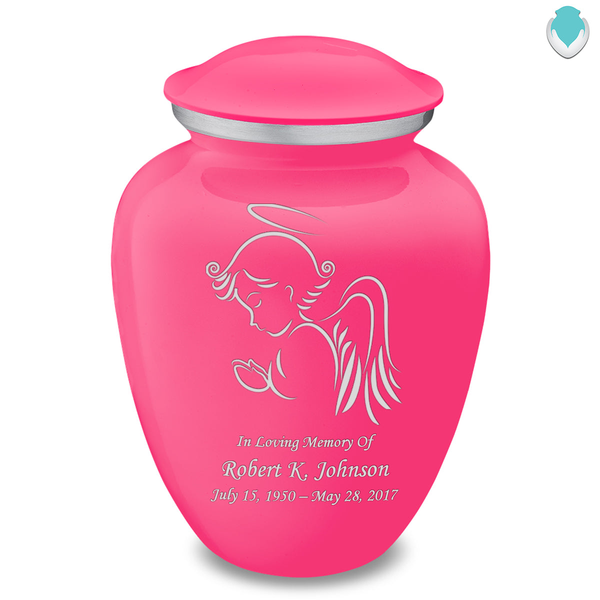Adult Embrace Bright Pink Angel Cremation Urn