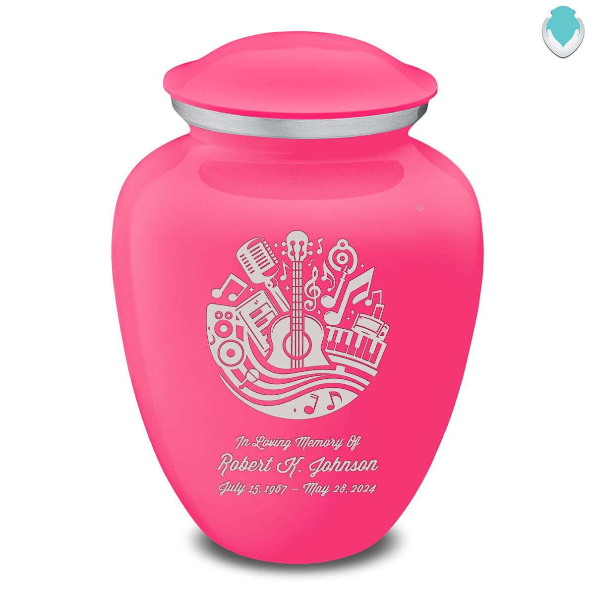 Adult Embrace Bright Pink Music Cremation Urn