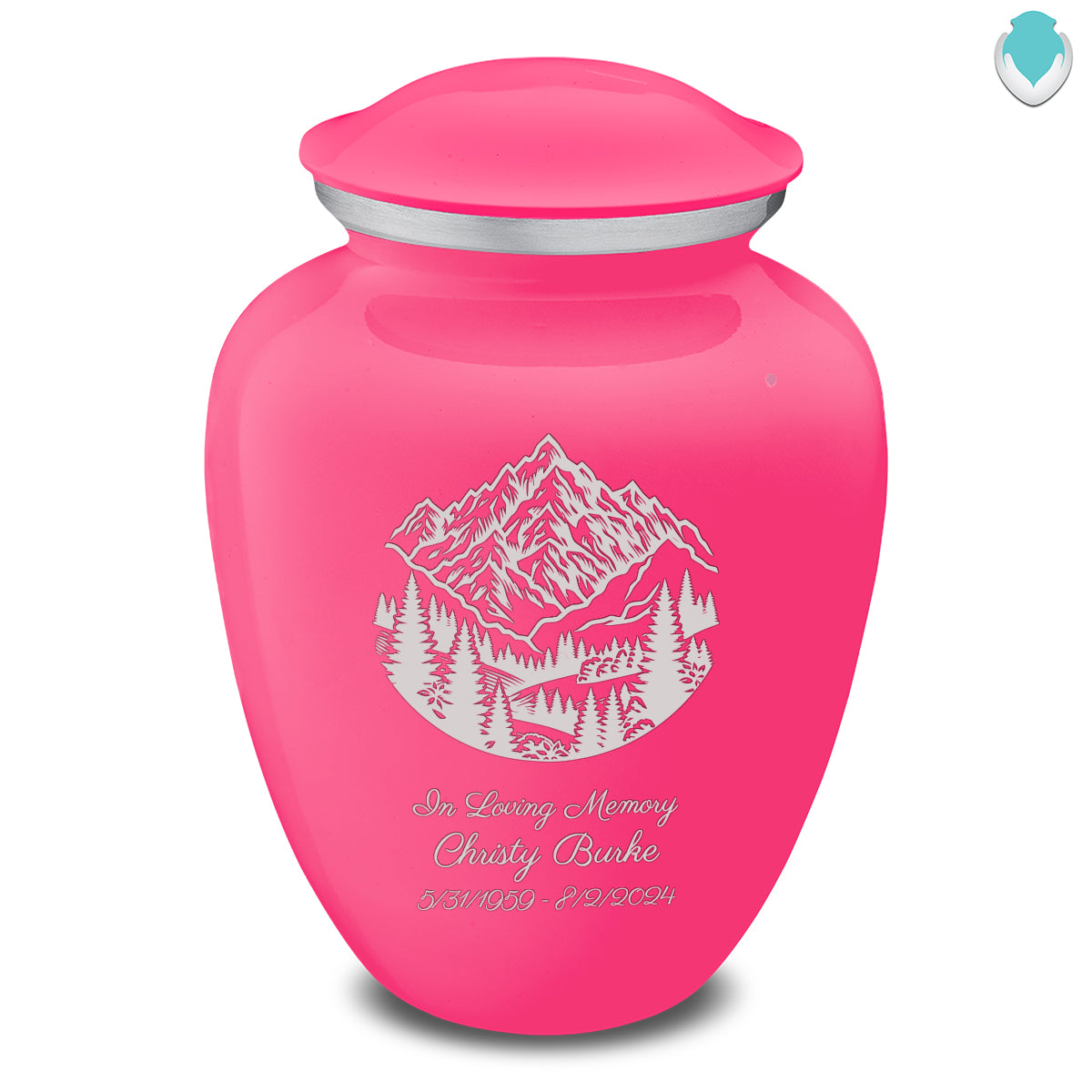 Adult Embrace Bright Pink Rocky Mountains Cremation Urn