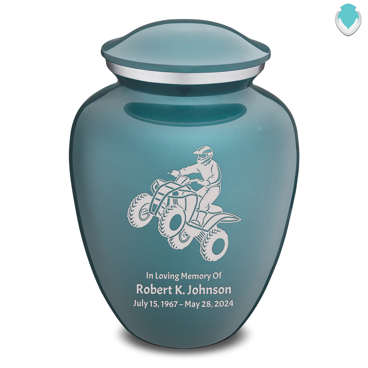 Adult Embrace Teal ATV Cremation Urn