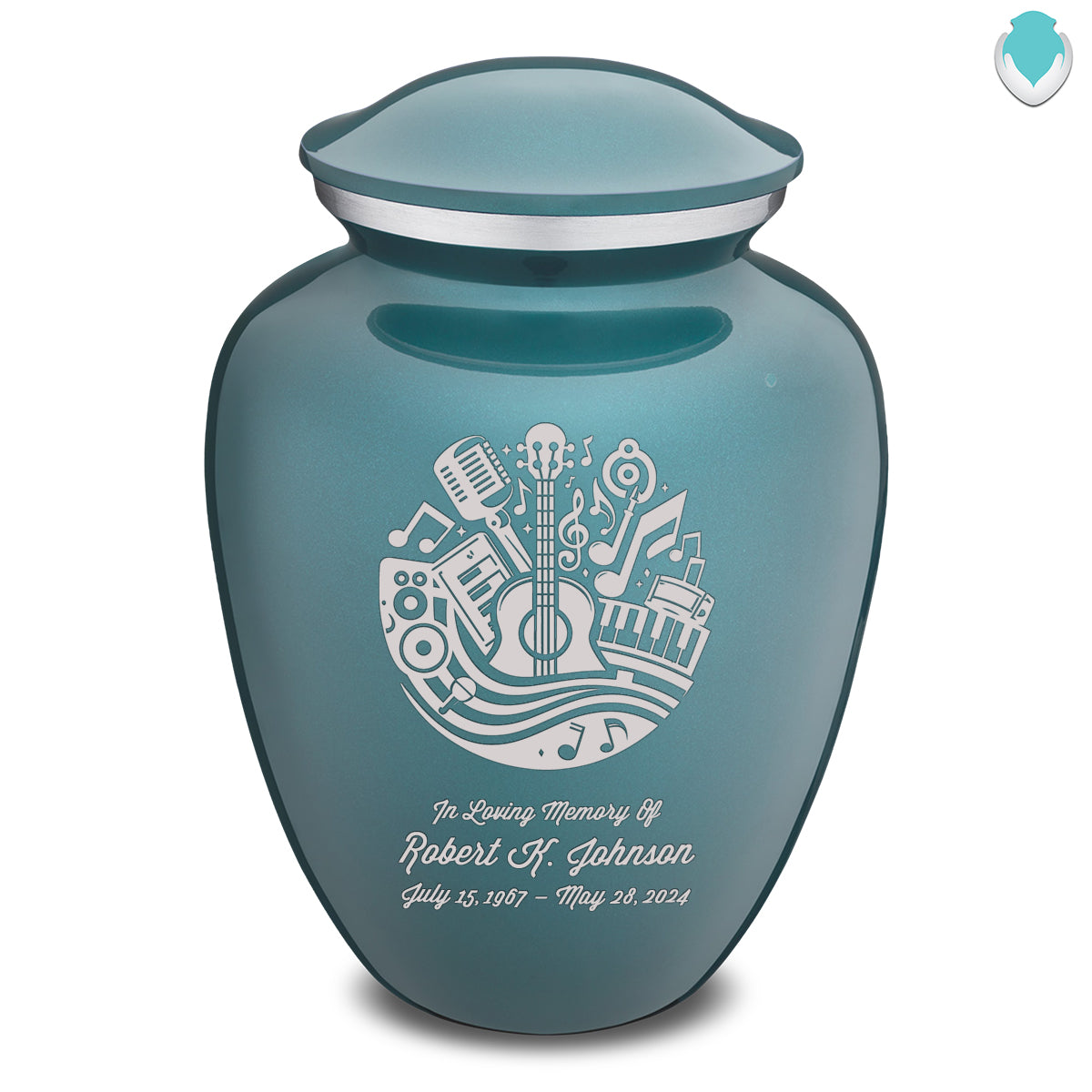Adult Embrace Teal Music Cremation Urn