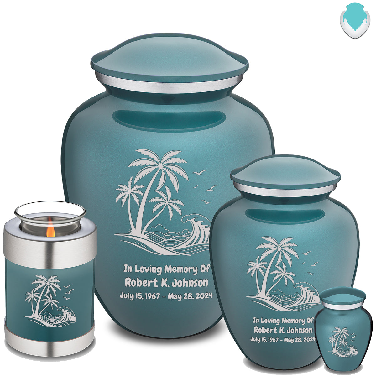 Adult Embrace Teal Palm Beach Cremation Urn