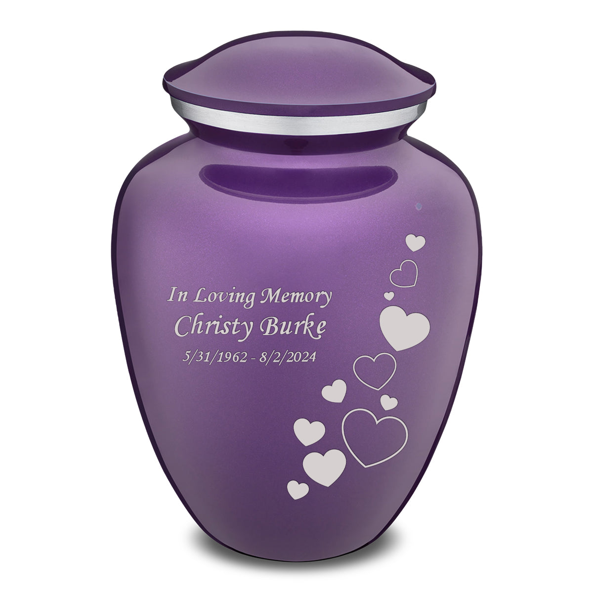Adult Embrace Purple Floating Heart Cremation Urn