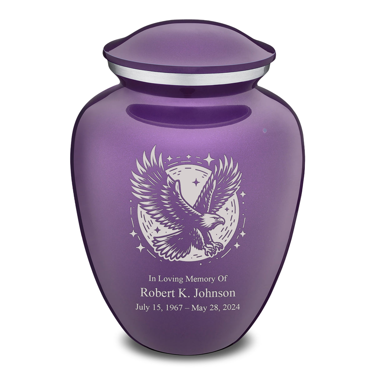 Adult Embrace Purple Flying Eagle Cremation Urn
