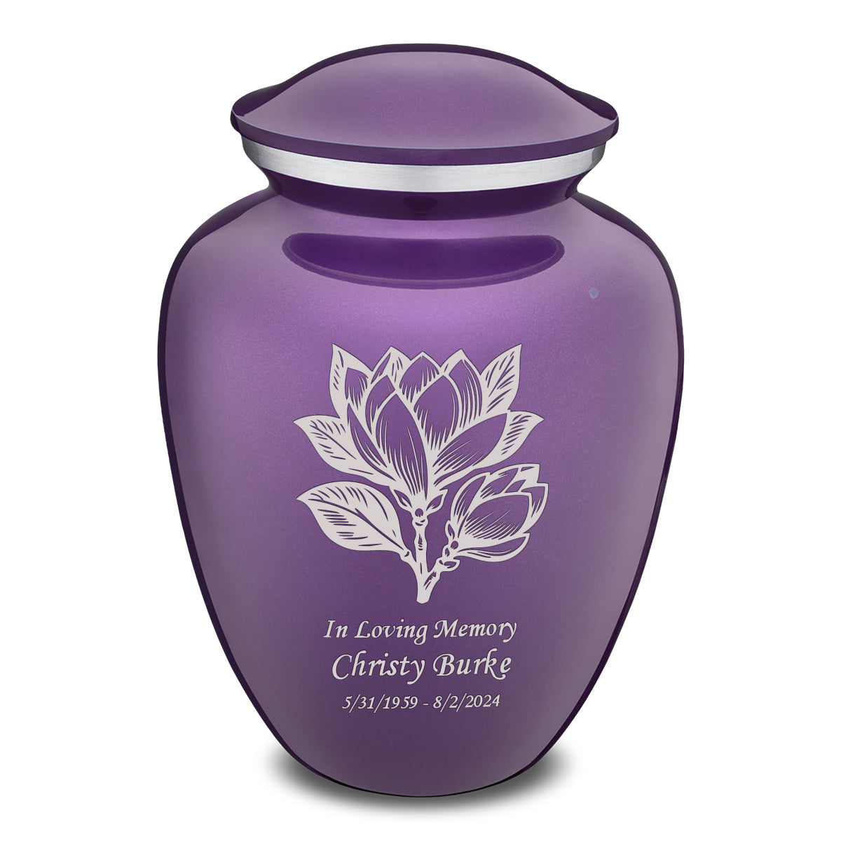 Adult Embrace Purple Magnolia Flower Cremation Urn