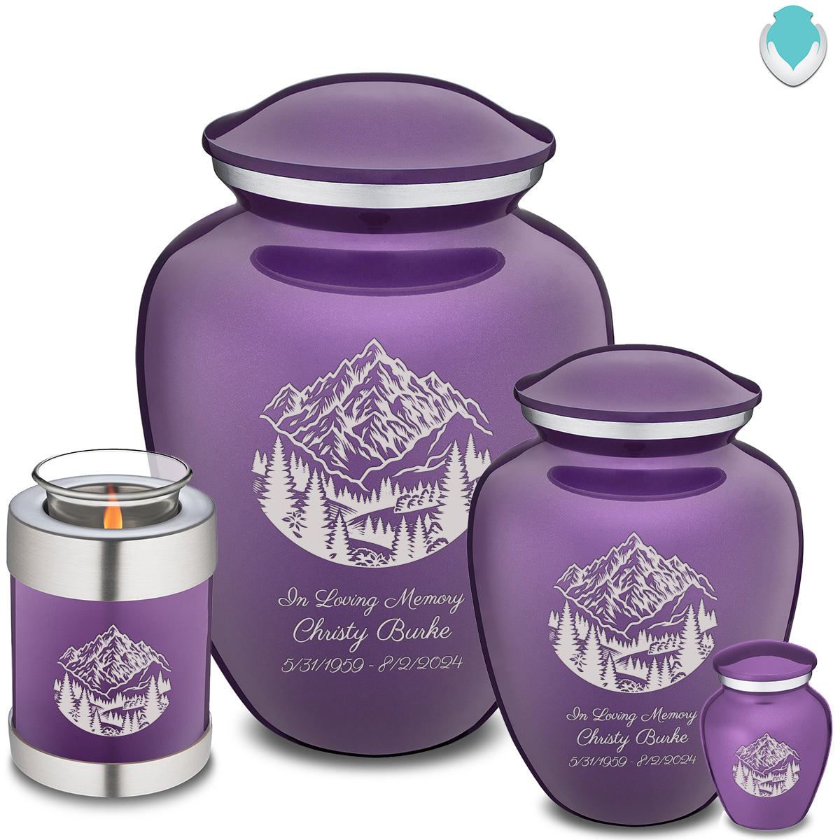 Keepsake Embrace Purple Rocky Mountains Cremation Urn
