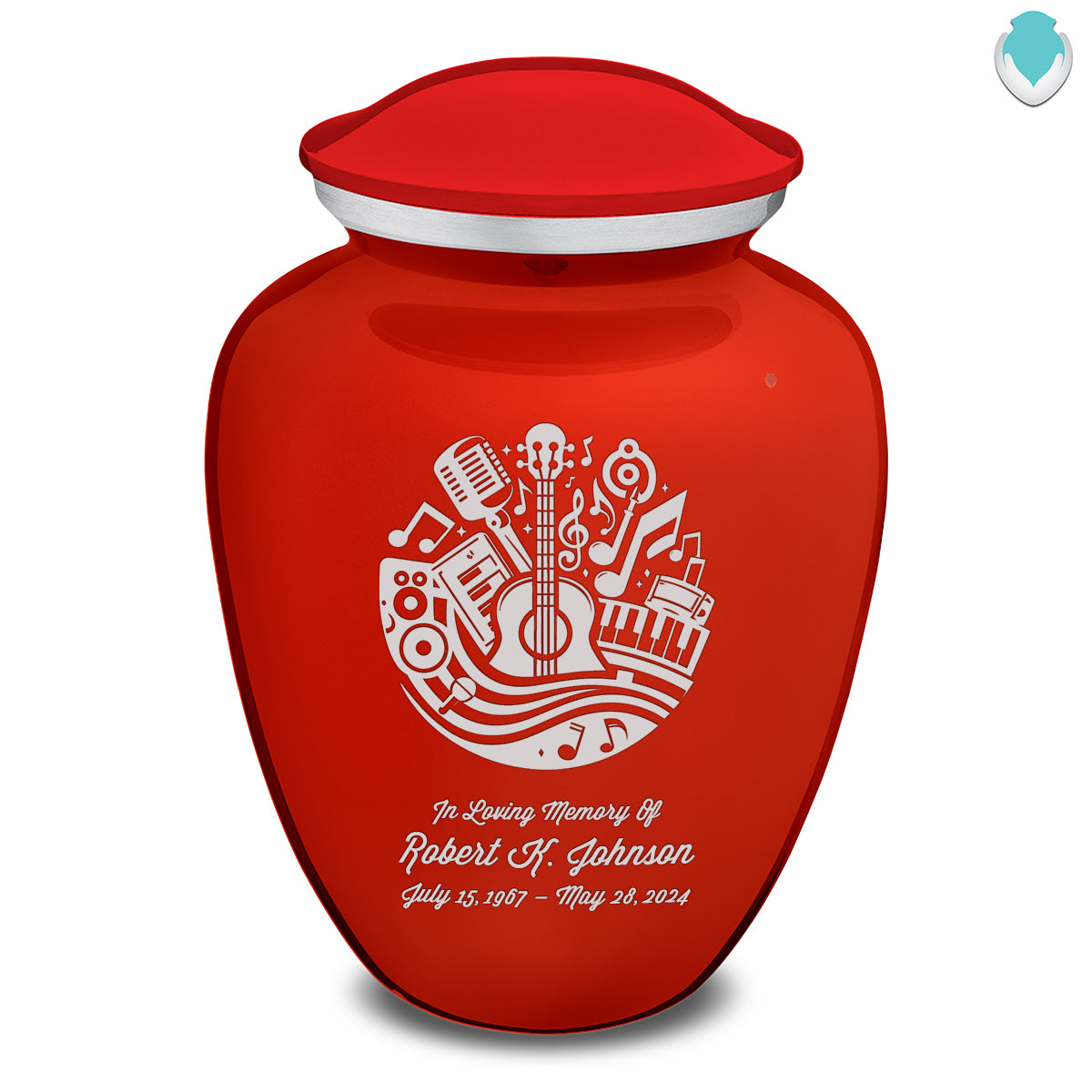 Adult Embrace Bright Red Music Cremation Urn