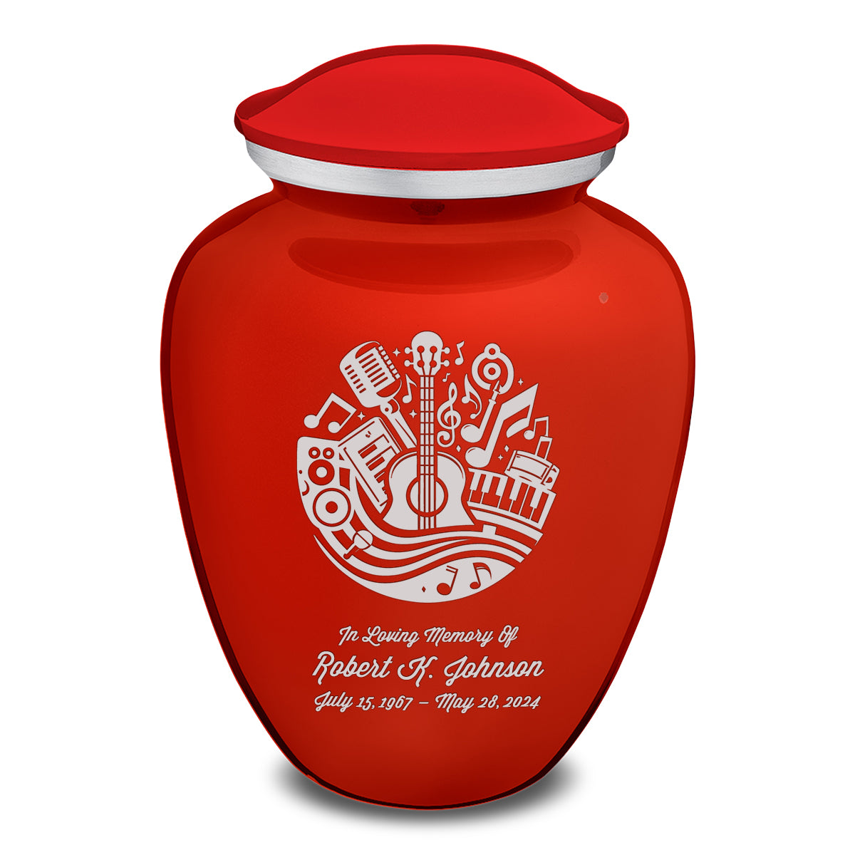 Adult Embrace Bright Red Music Cremation Urn