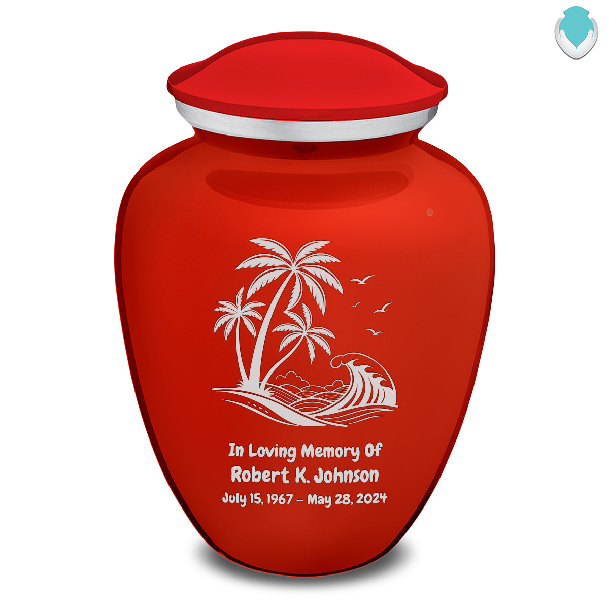 Adult Embrace Bright Red Palm Beach Cremation Urn