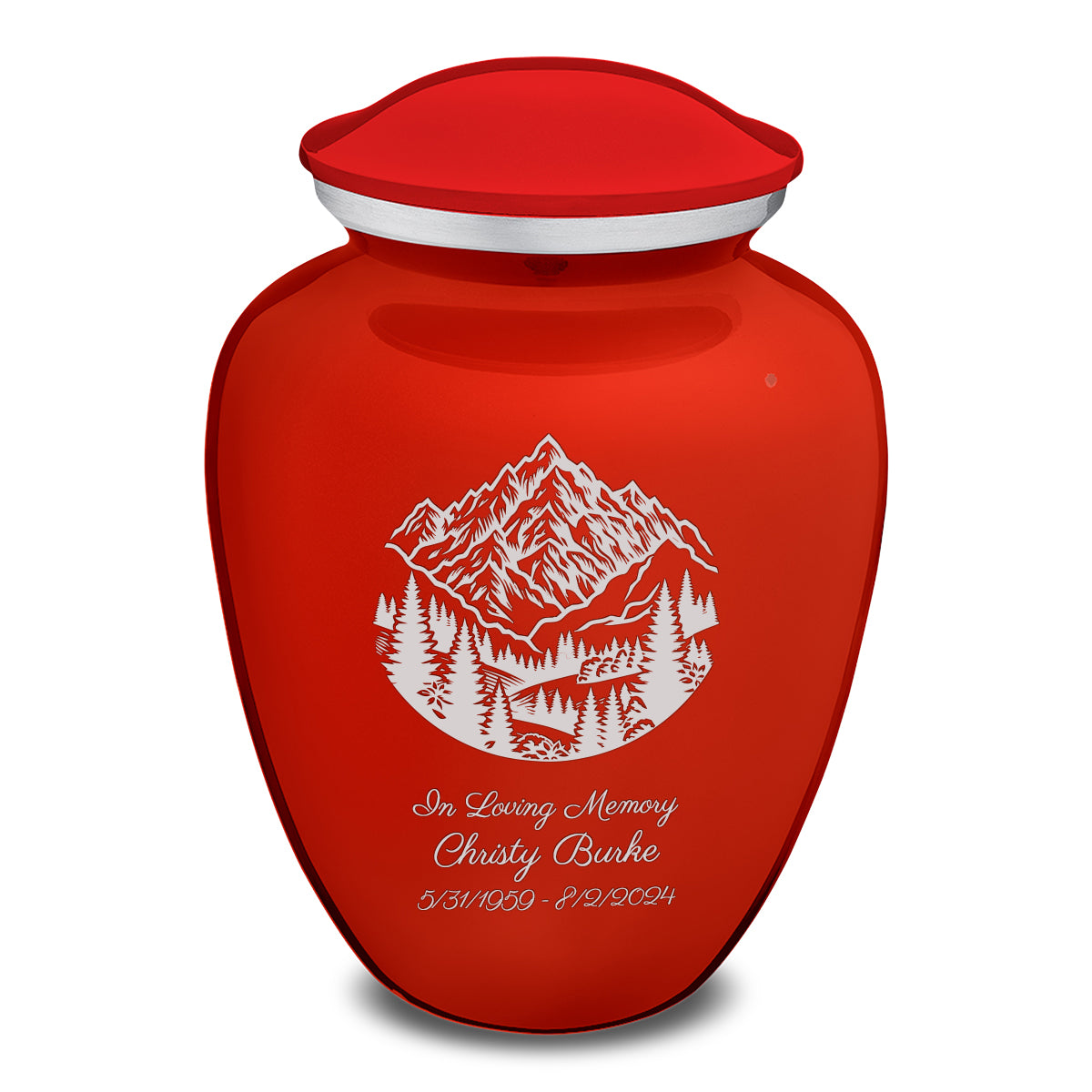 Adult Embrace Bright Red Rocky Mountains Cremation Urn