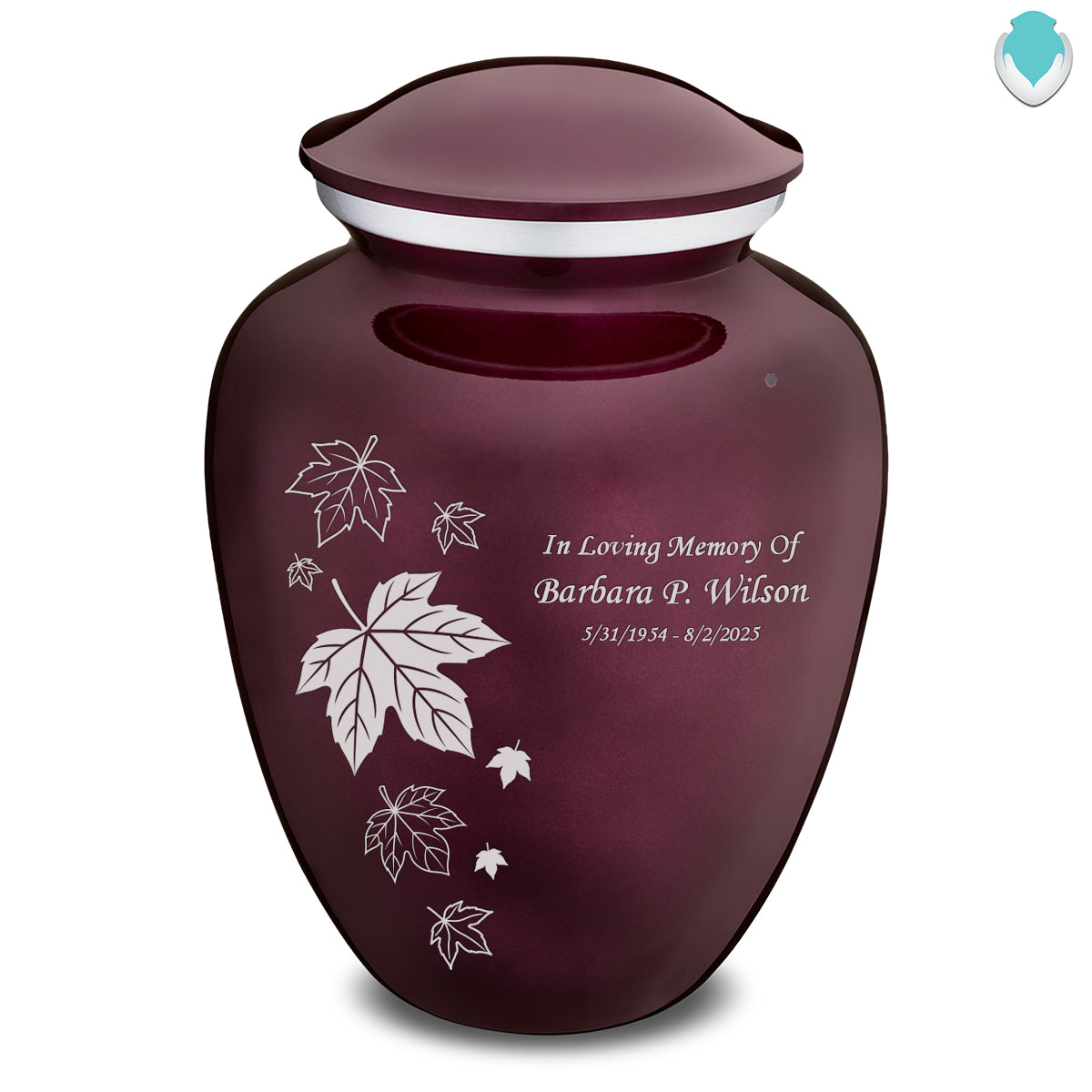 Adult Embrace Cherry Purple Falling Leaves Cremation Urn