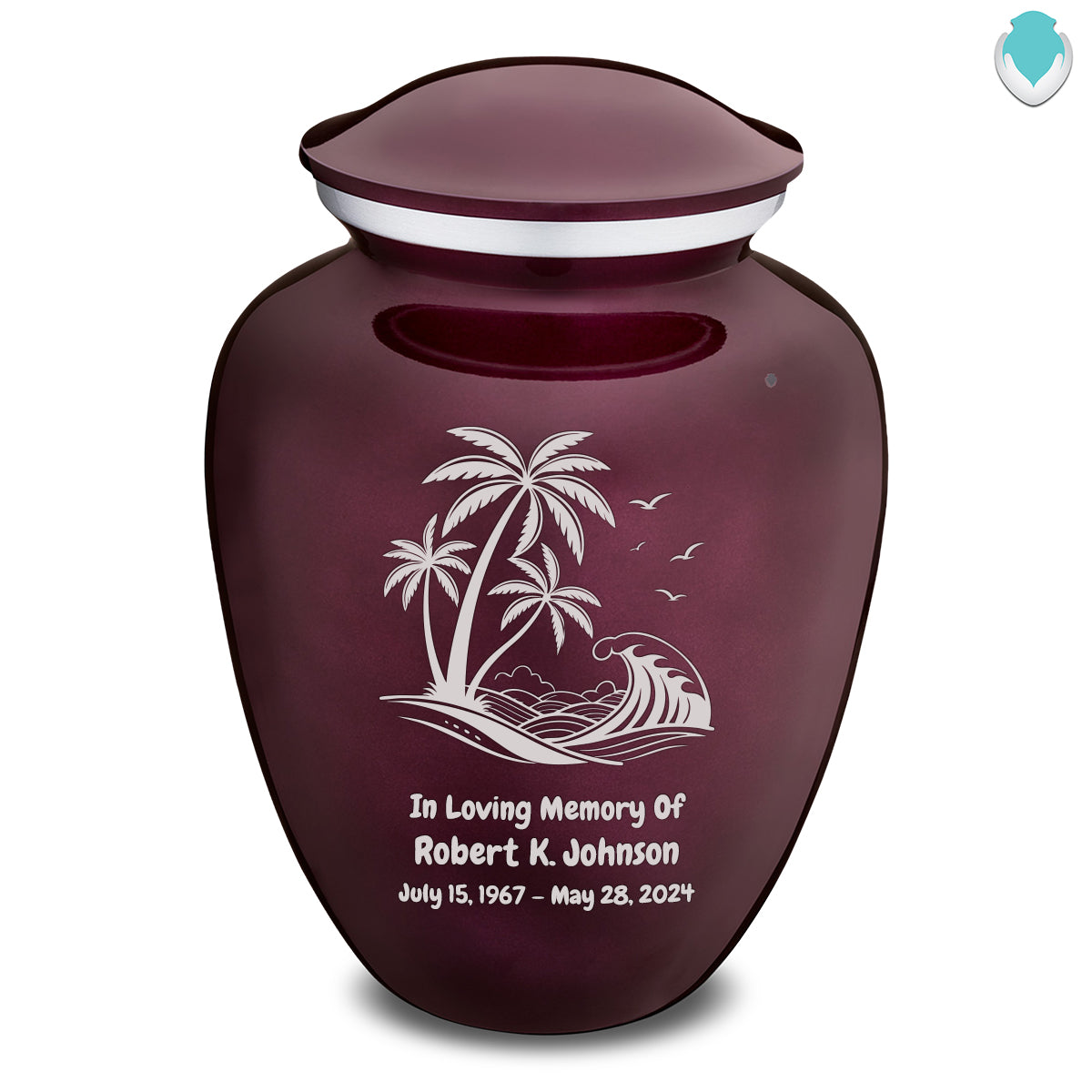Adult Embrace Cherry Purple Palm Beach Cremation Urn