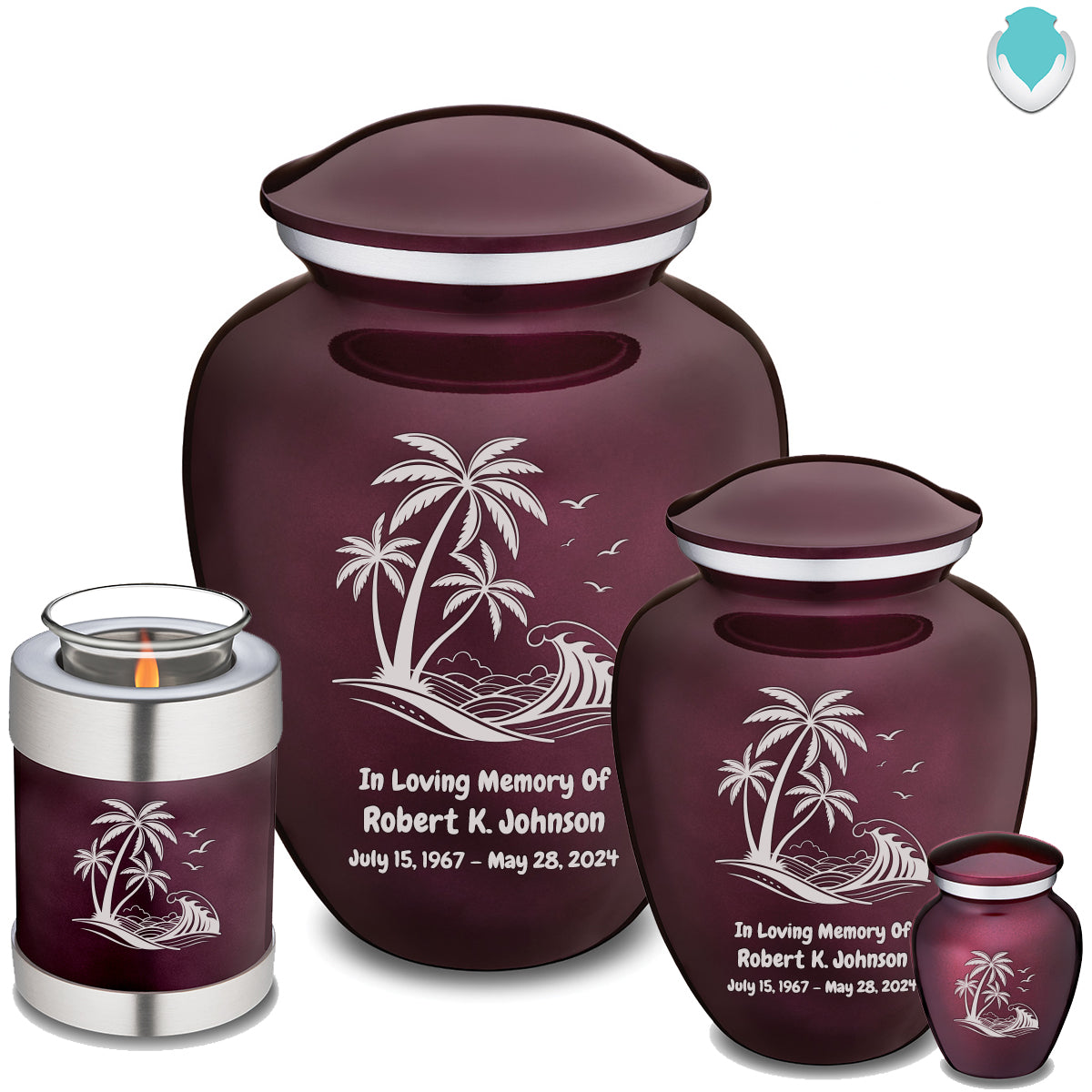 Medium Embrace Cherry Purple Palm Beach Cremation Urn