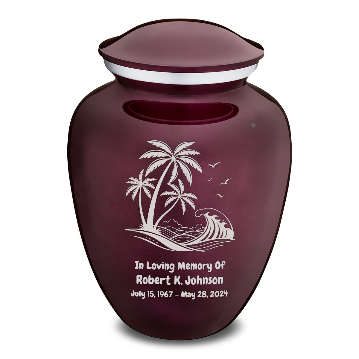 Adult Embrace Cherry Purple Palm Beach Cremation Urn
