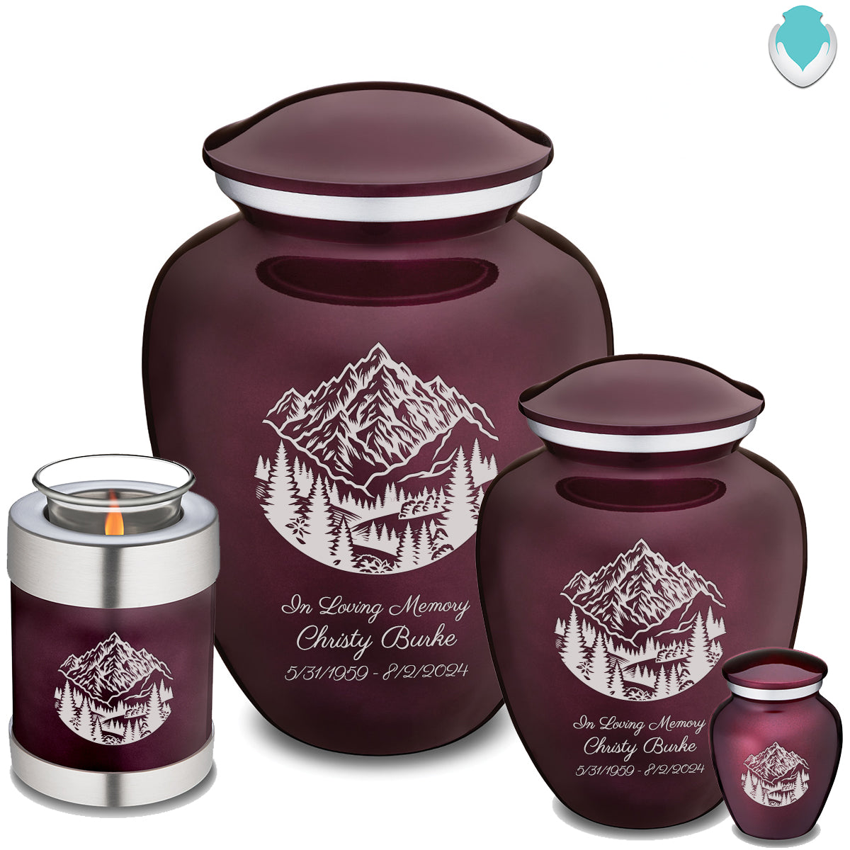 Keepsake Embrace Cherry Purple Rocky Mountains Cremation Urn