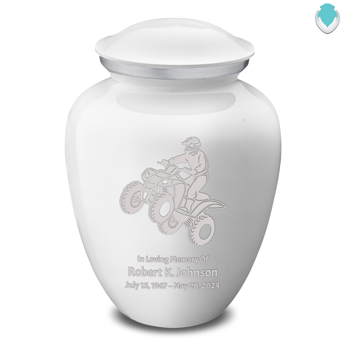 Adult Embrace White ATV Cremation Urn