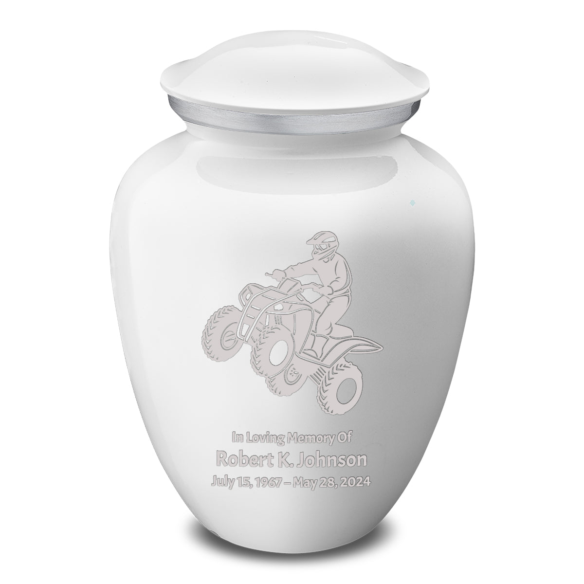 Adult Embrace White ATV Cremation Urn