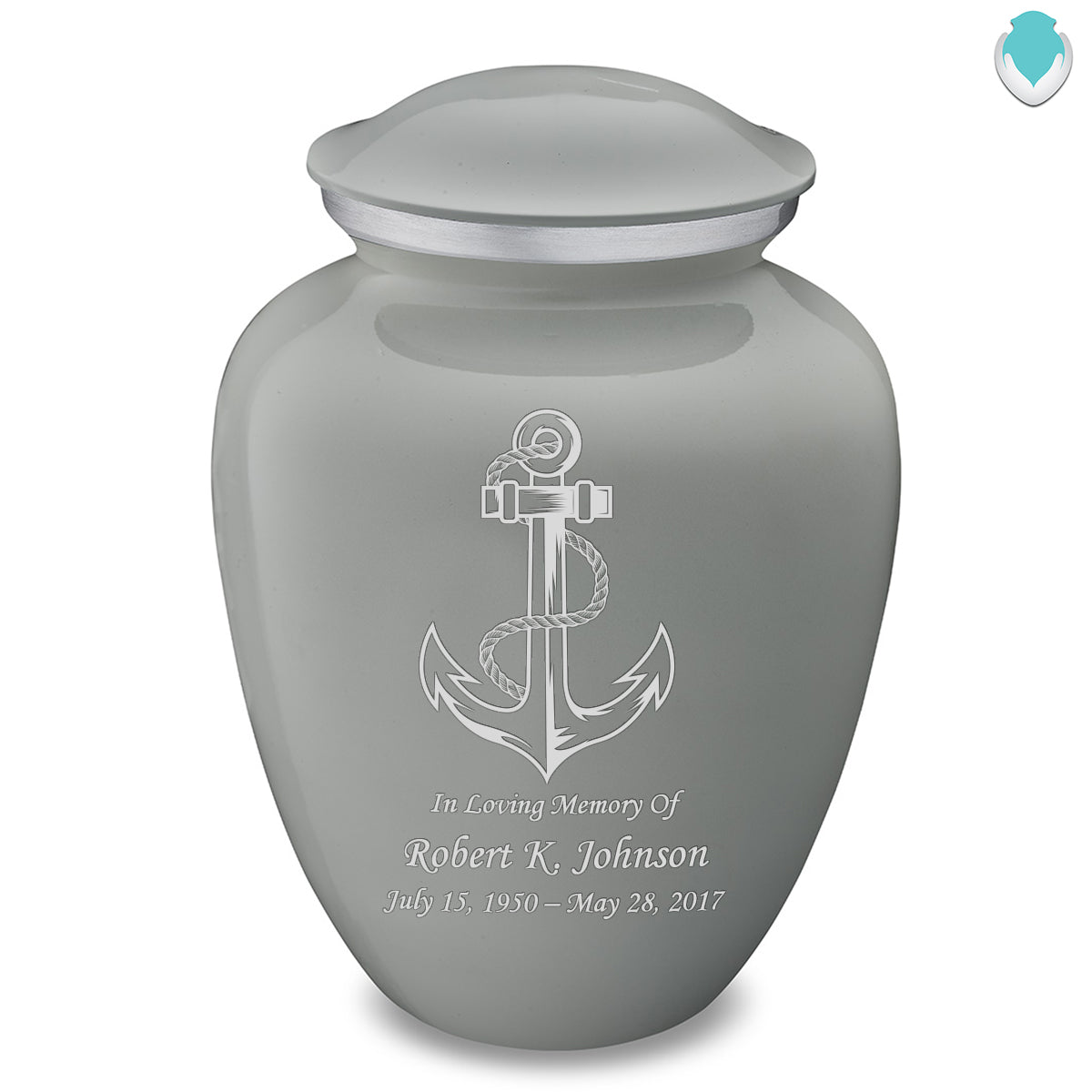 Adult Embrace Slate Grey Anchor Cremation Urn
