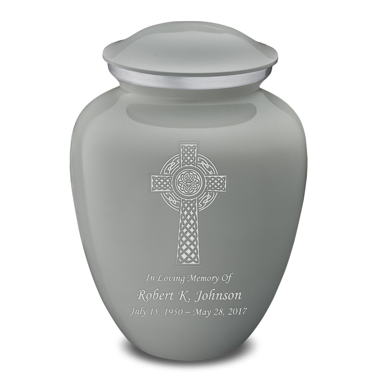Adult Embrace Slate Grey Celtic Cross Cremation Urn