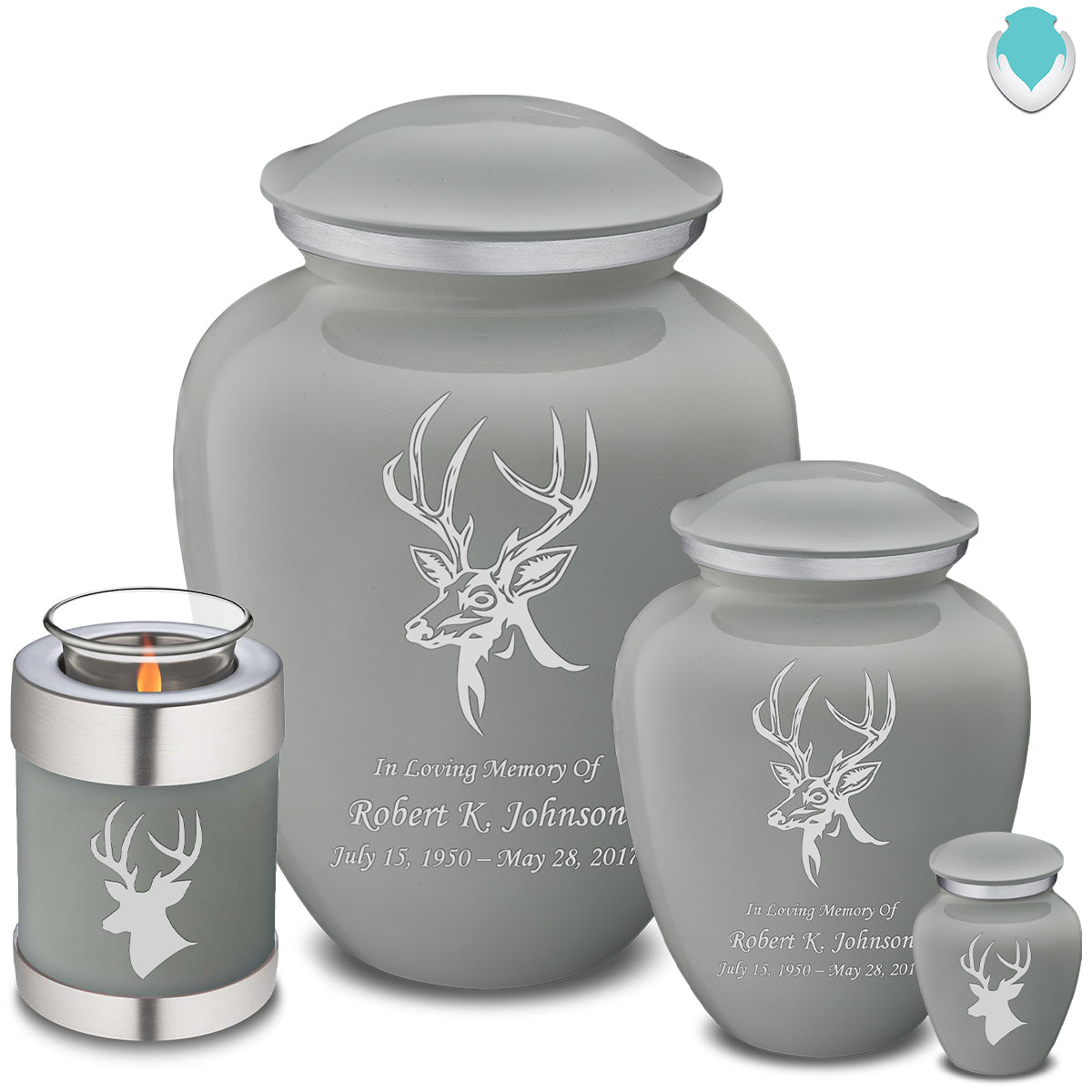 Adult Embrace Slate Grey Deer Cremation Urn