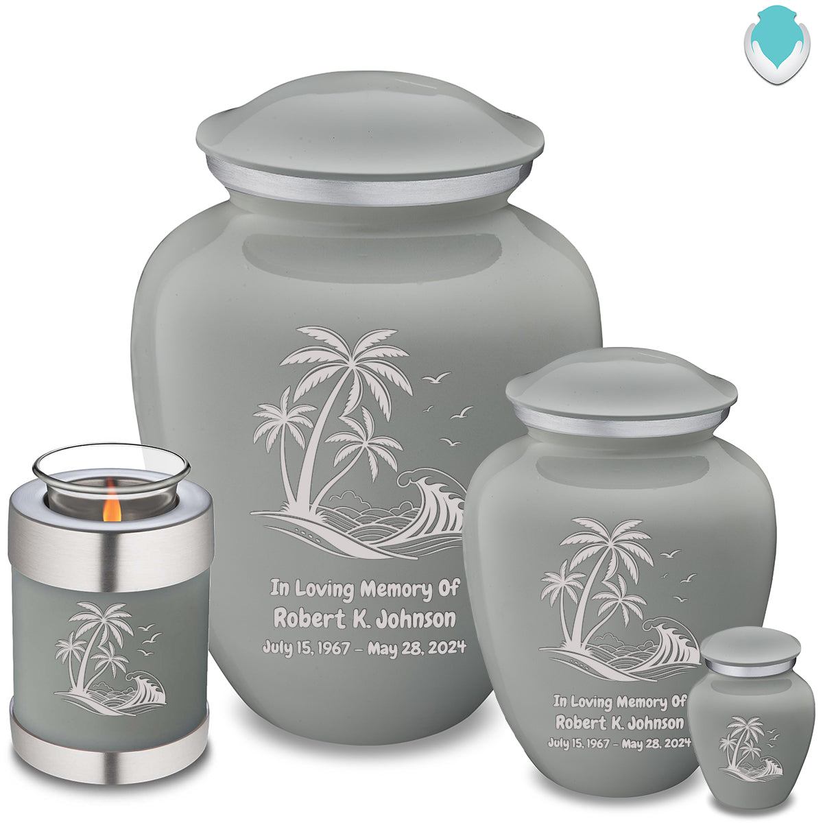 Medium Embrace Slate Grey Palm Beach Cremation Urn