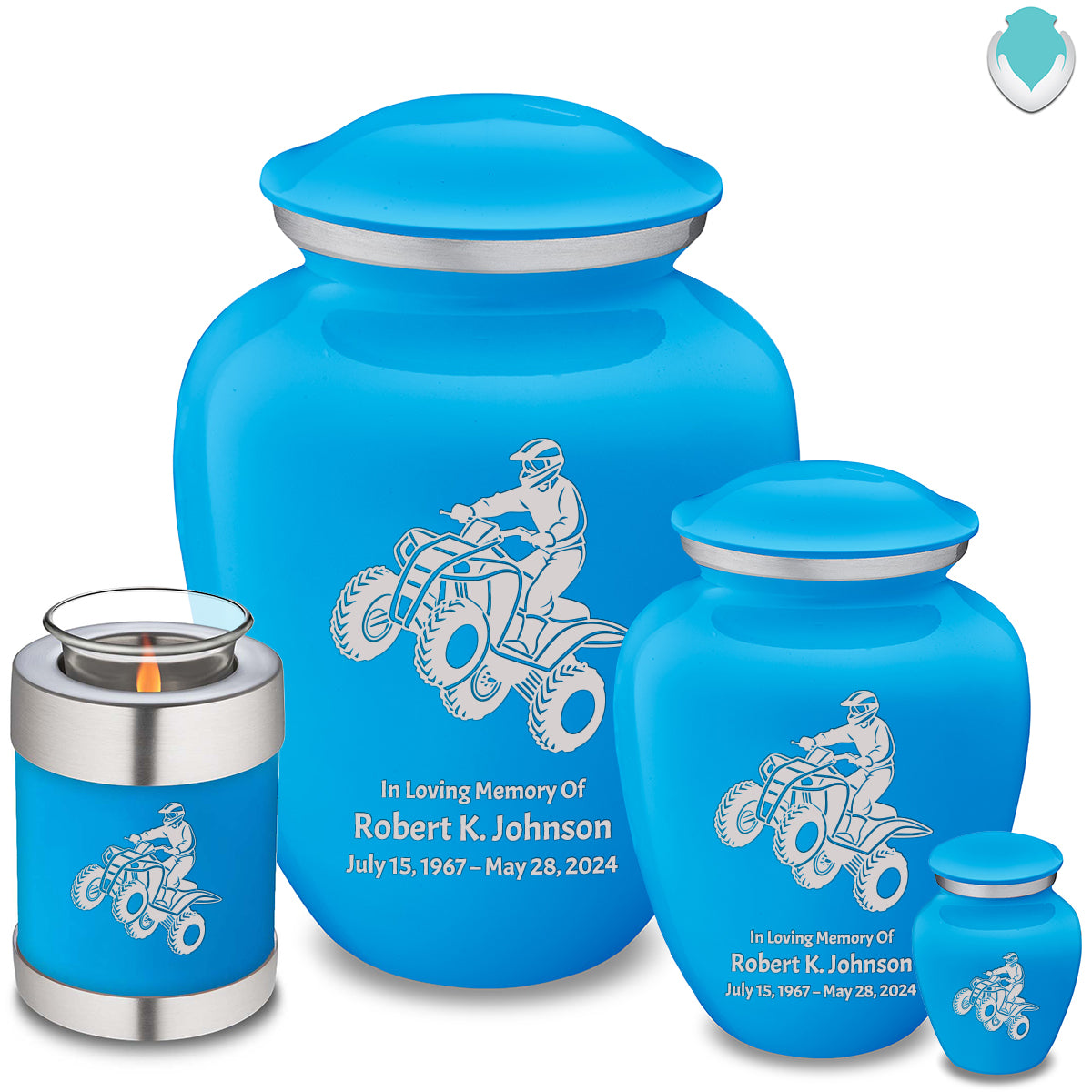 Keepsake Embrace Racing Blue ATV Cremation Urn
