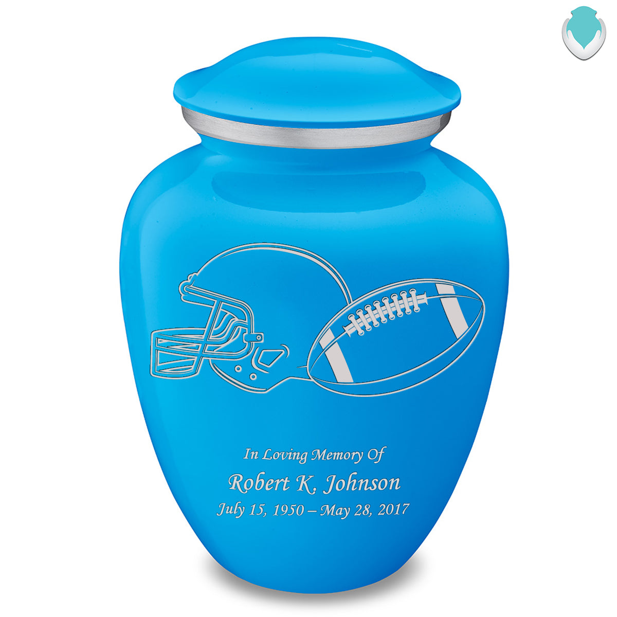 football cremation urn