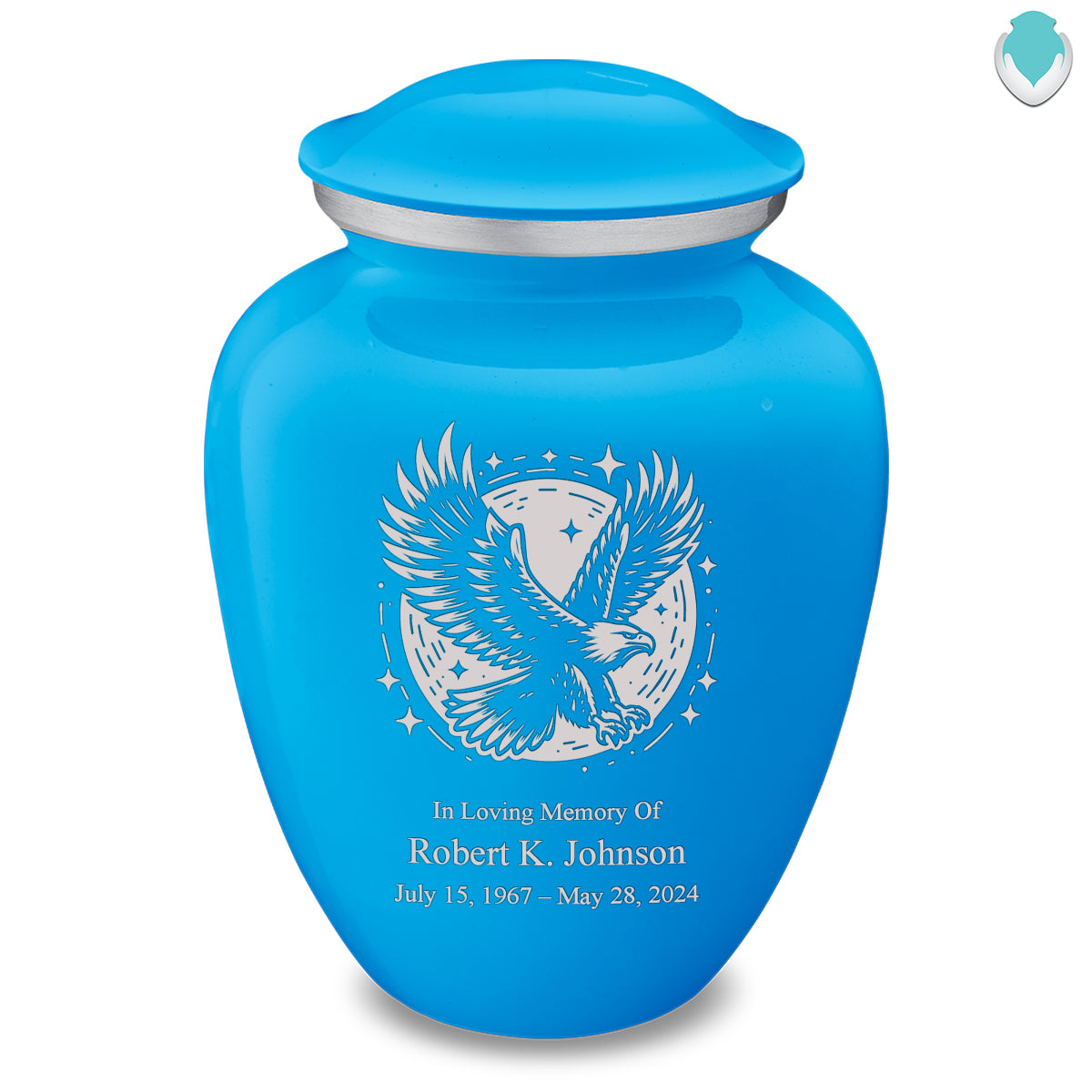 Adult Embrace Racing Blue Flying Eagle Cremation Urn
