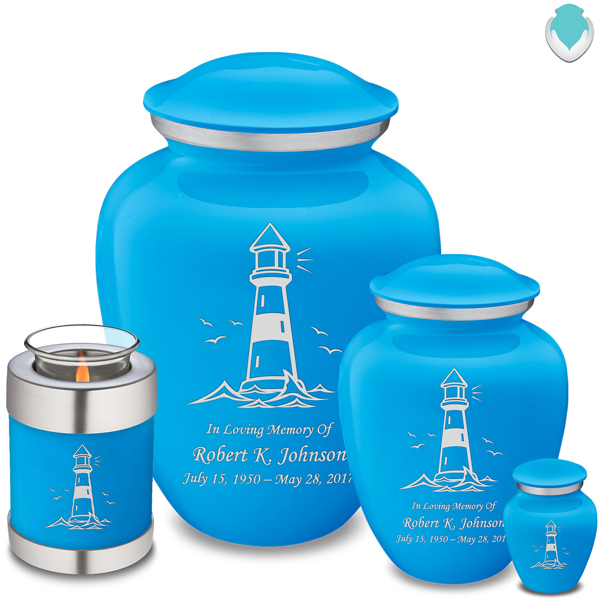 Adult Embrace Racing Blue Lighthouse Cremation Urn