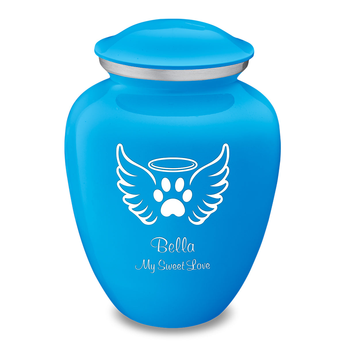 Large Embrace Racing Blue Pet Angel Wings Cremation Urn