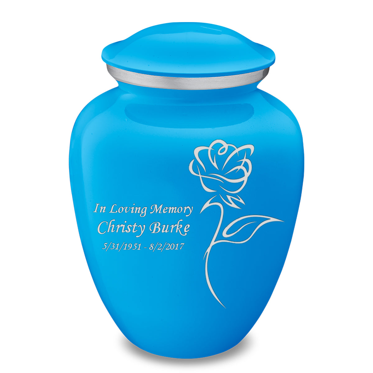 Adult Embrace Racing Blue Roses Cremation Urn