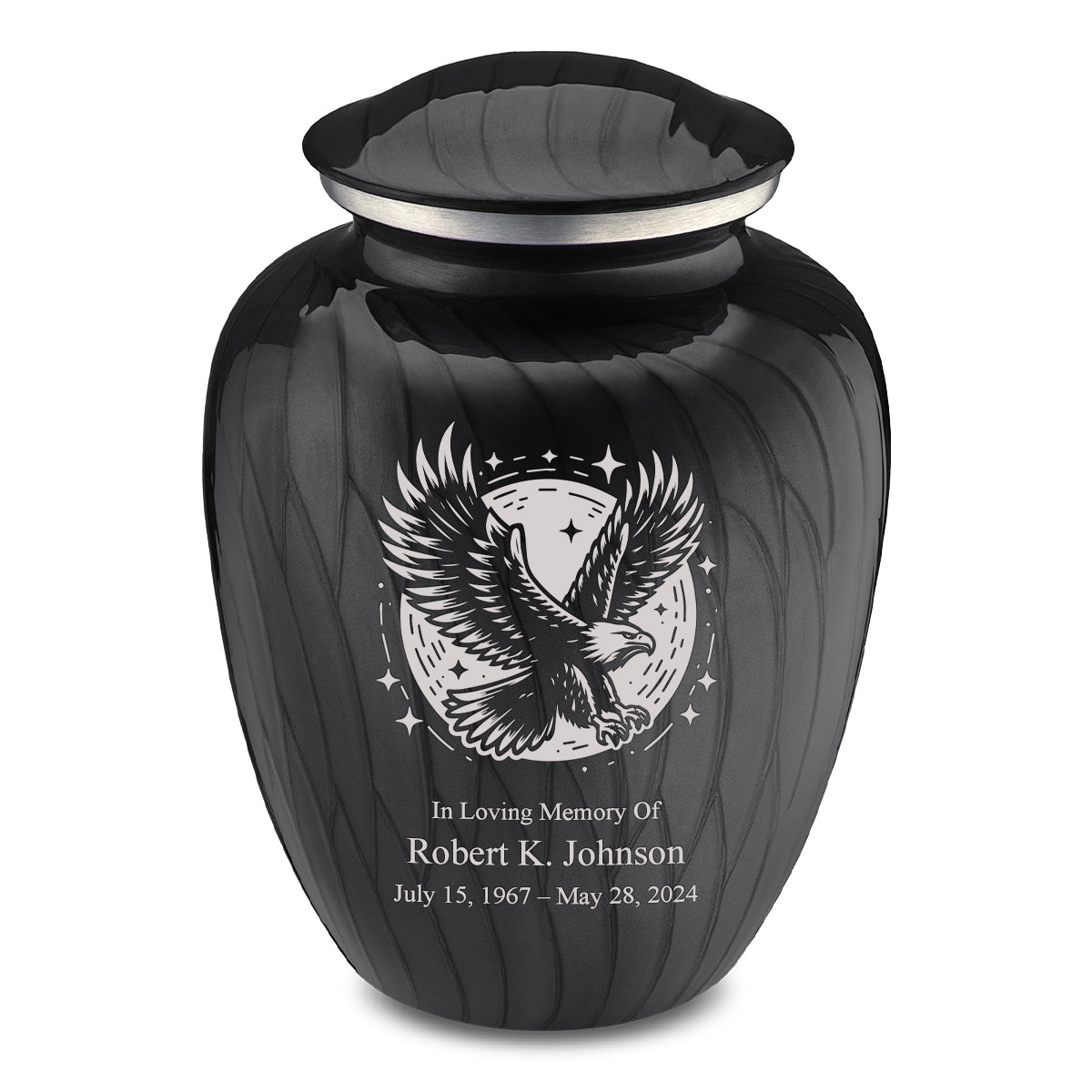 Adult Embrace Pearl Black Flying Eagle Cremation Urn