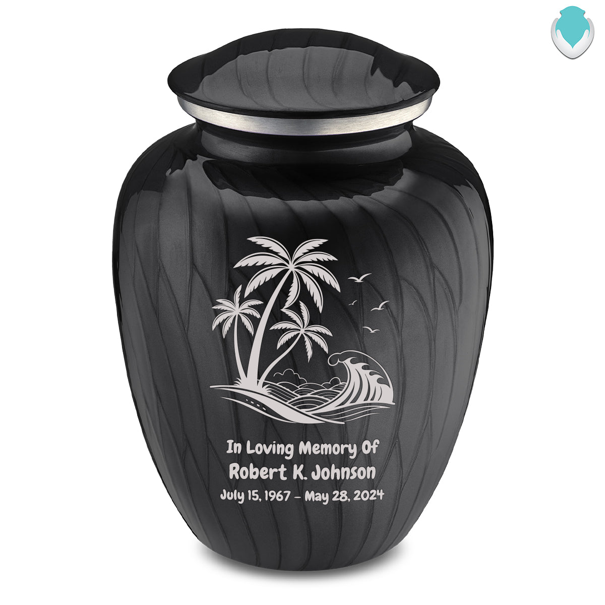 Adult Embrace Pearl Black Palm Beach Cremation Urn