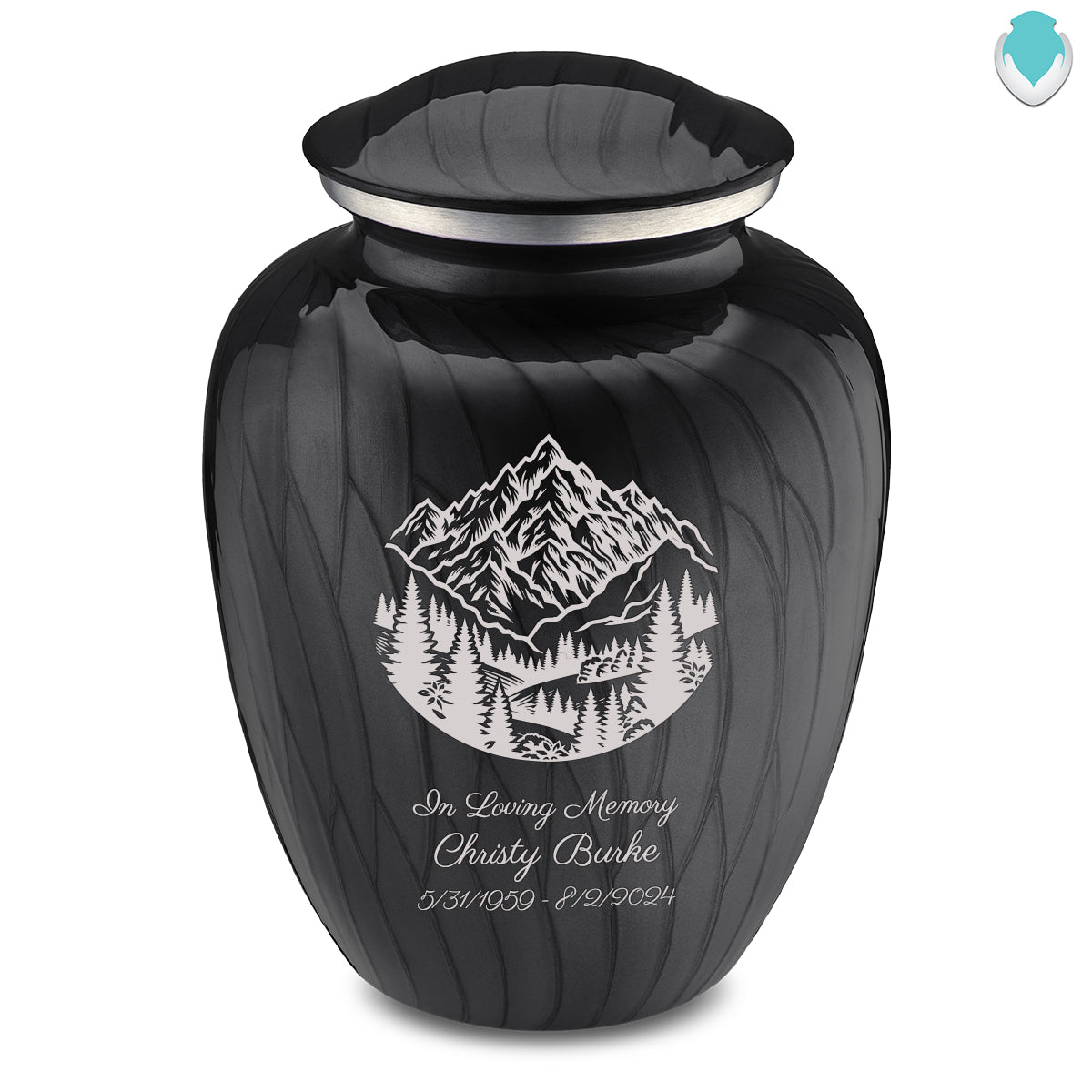 Adult Embrace Pearl Black Rocky Mountains Cremation Urn