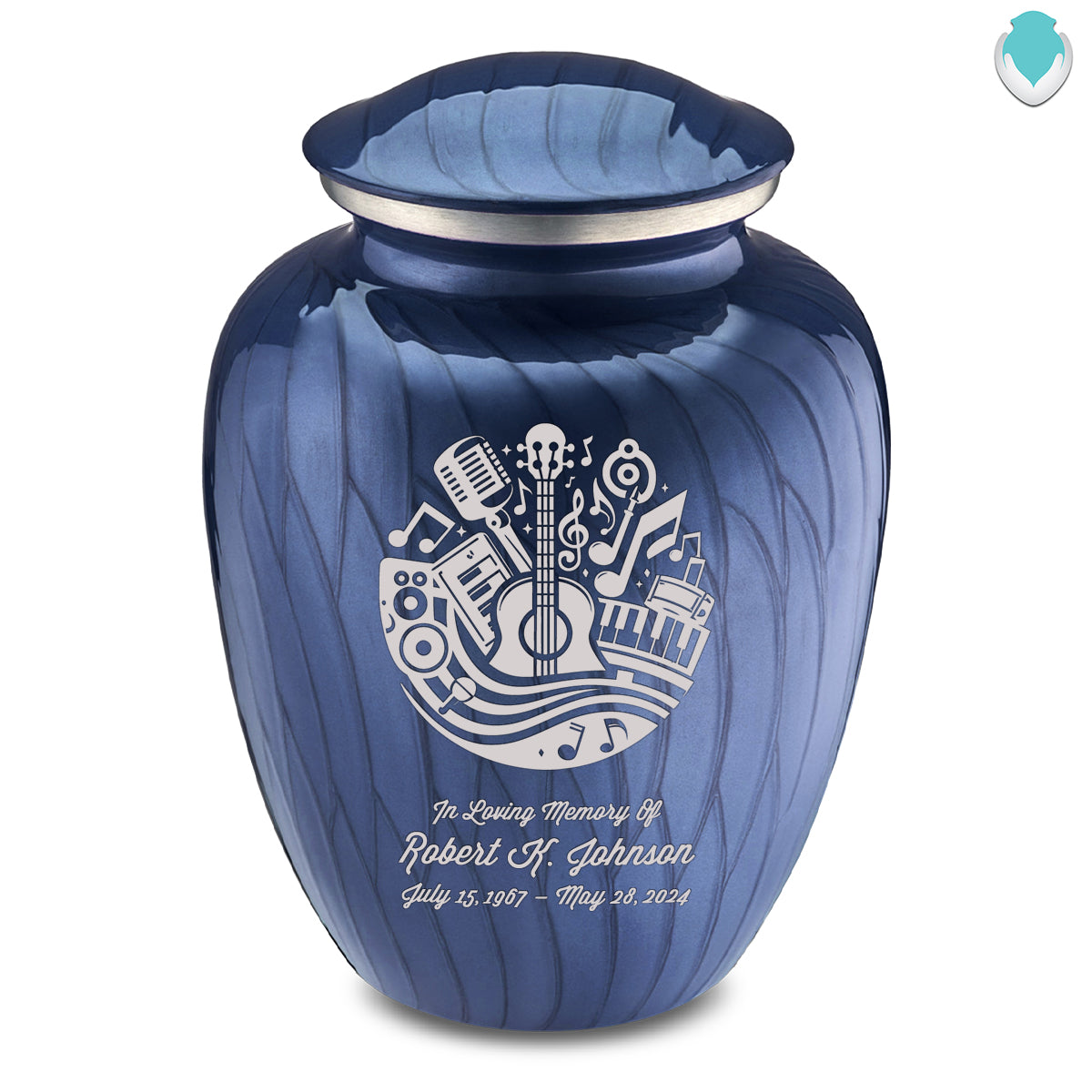 Adult Embrace Pearl Cobalt Blue Music Cremation Urn