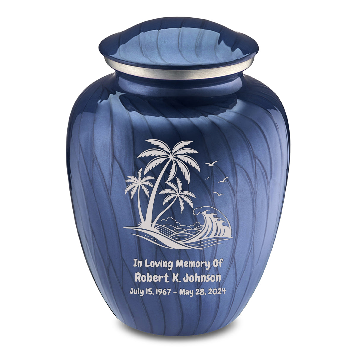 Adult Embrace Pearl Cobalt Blue Palm Beach Cremation Urn