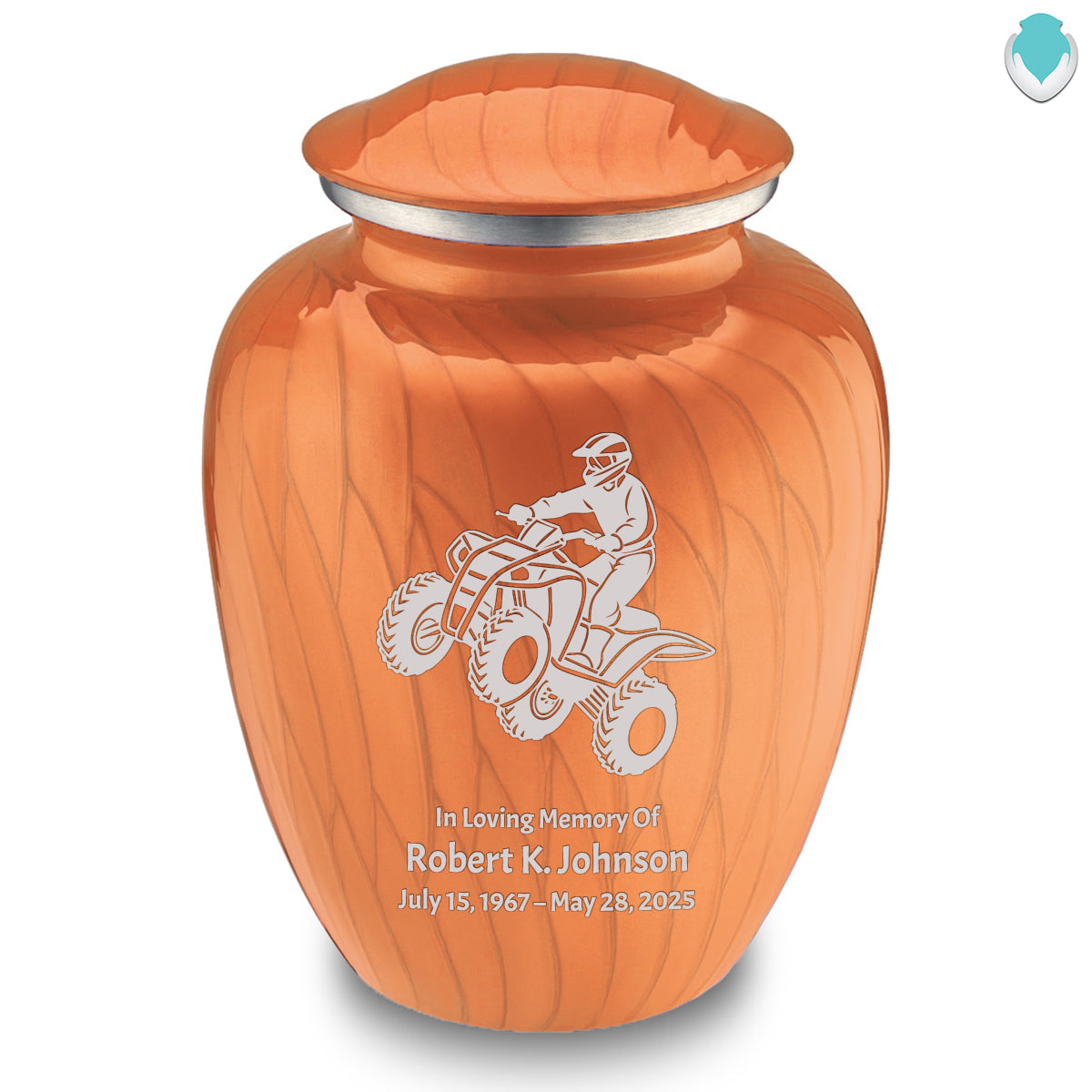 Adult Embrace Pearl Orange ATV Cremation Urn