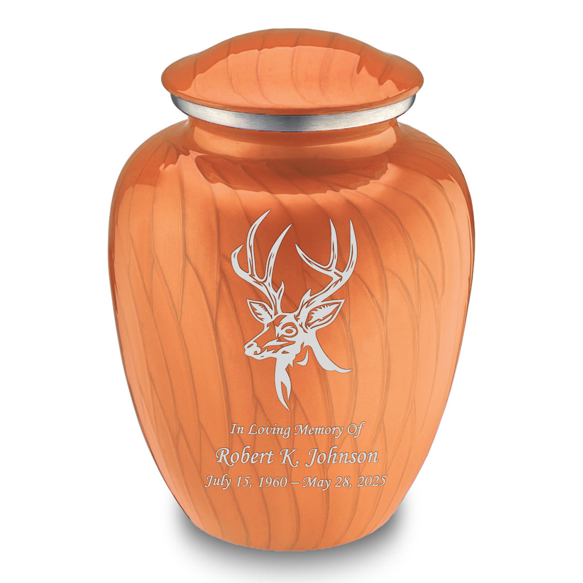 Adult Embrace Pearl Orange Deer Cremation Urn
