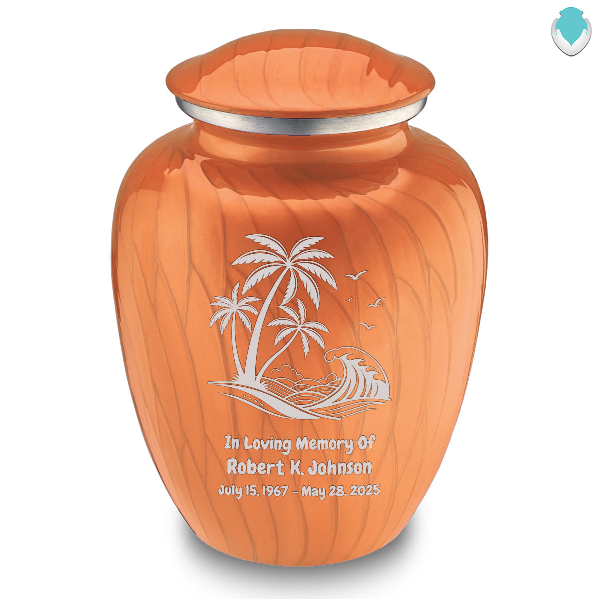 Adult Embrace Pearl Orange Palm Beach Cremation Urn