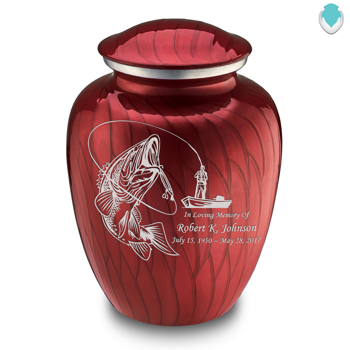 Adult Embrace Pearl Candy Red Fishing Cremation Urn