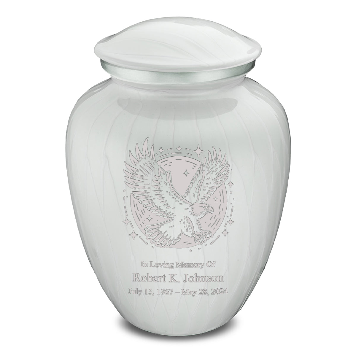 Adult Embrace Pearl White Flying Eagle Cremation Urn