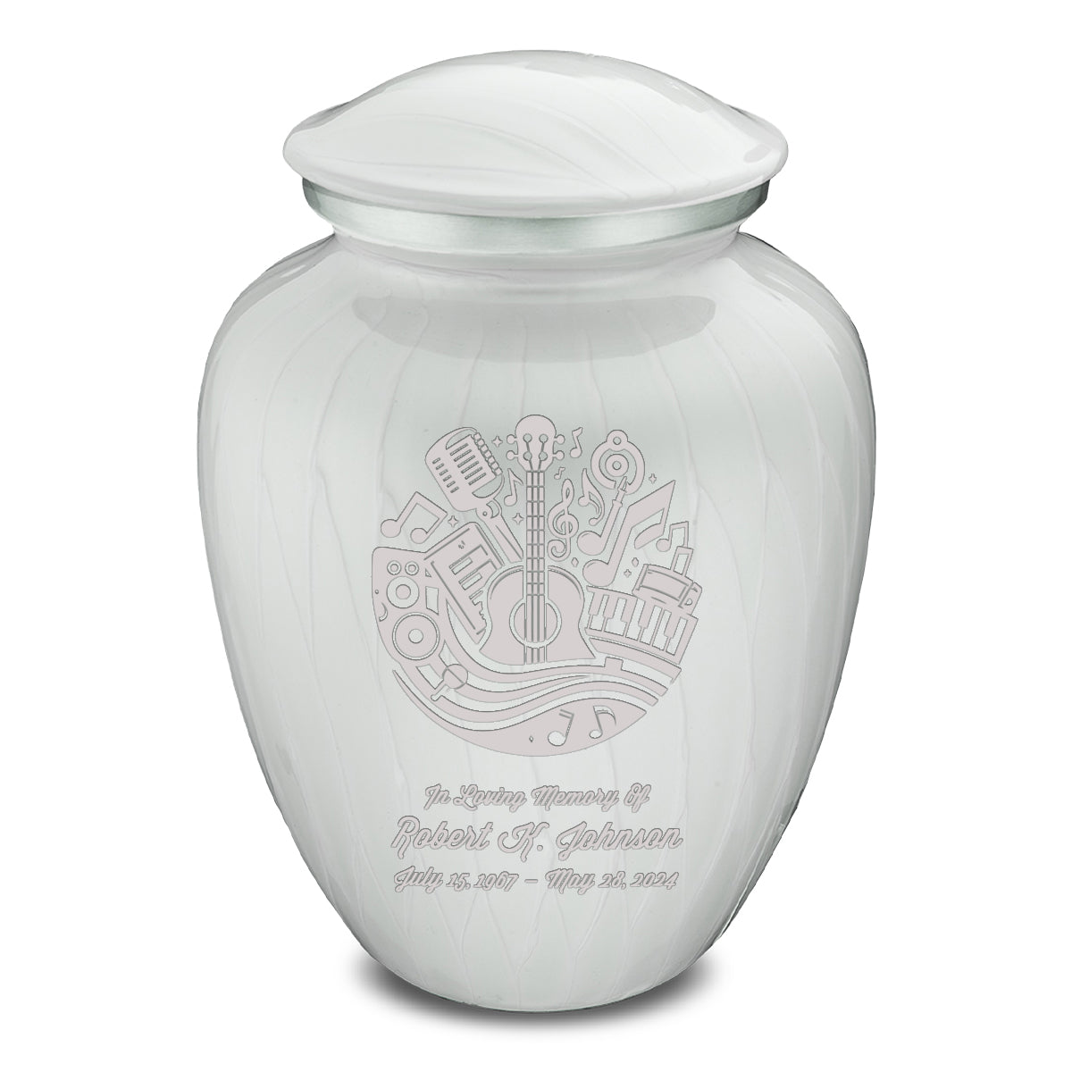 Adult Embrace Pearl White Music Cremation Urn