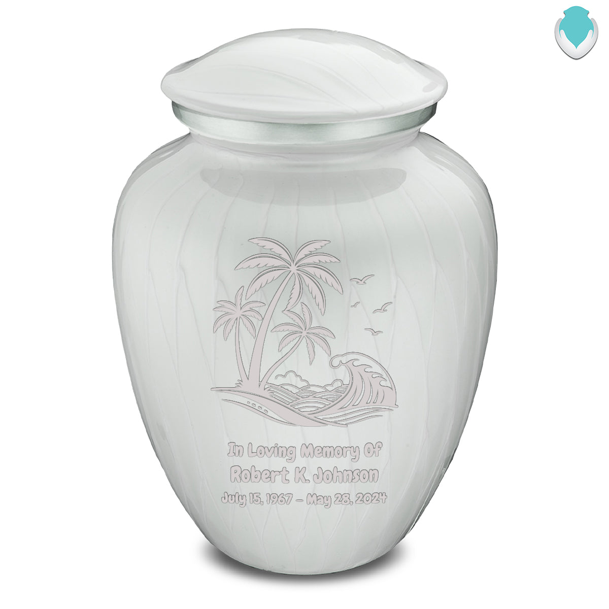 Adult Embrace Pearl White Palm Beach Cremation Urn